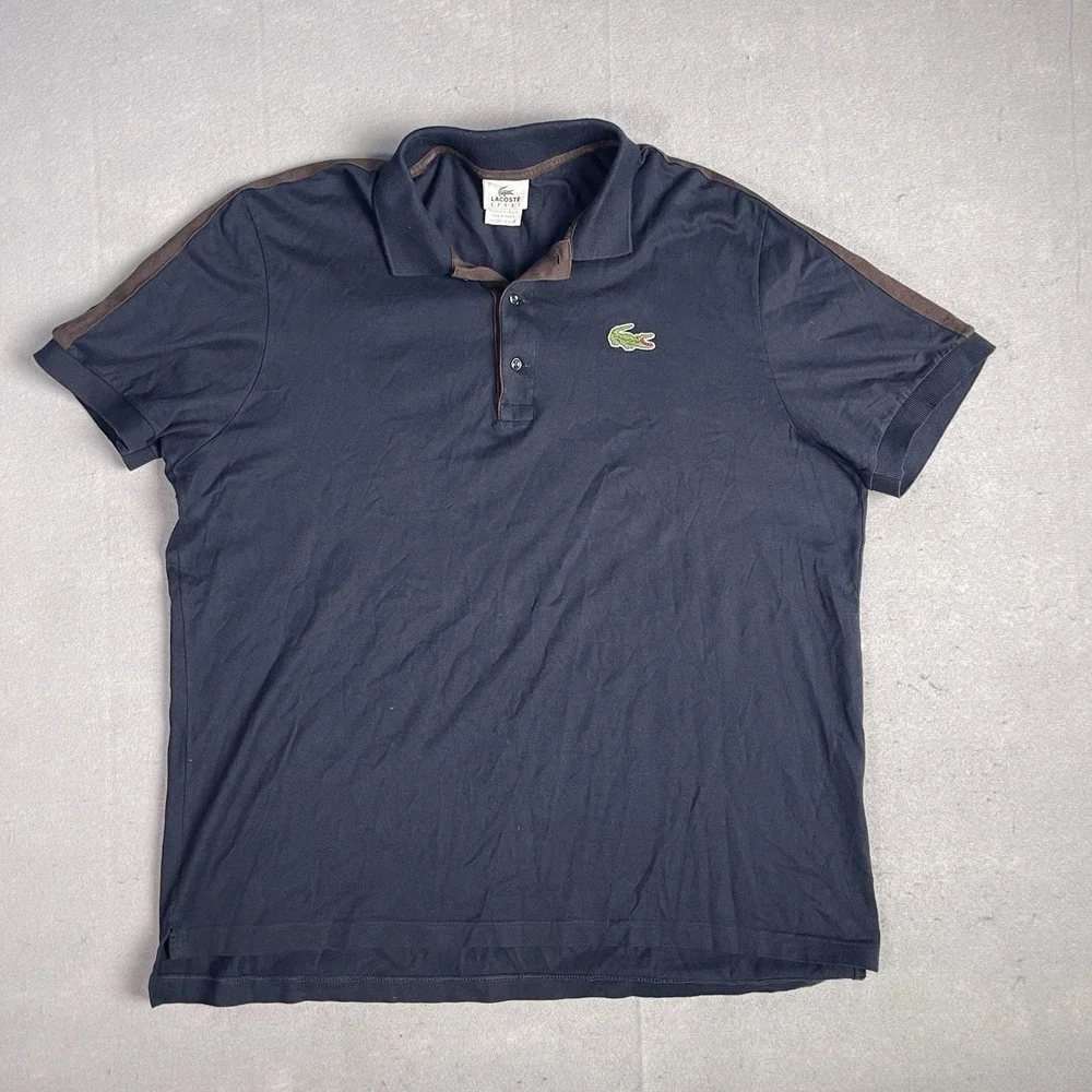 Lacoste Sport Golf Polo Oxford Shirt Men Size 7 Short Sleeve